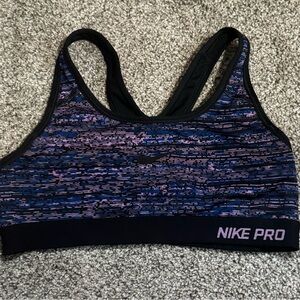 Nike Pro Bra with Black and Purple Design